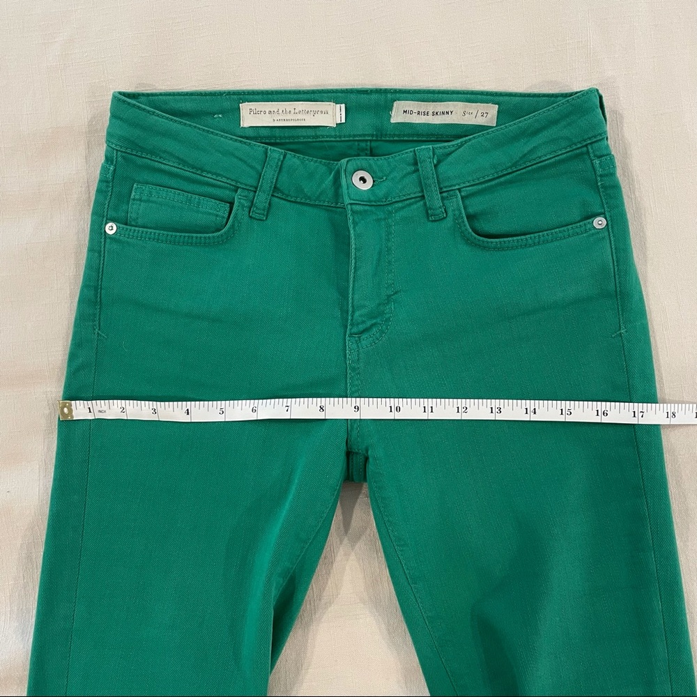 Pilcro Mid-Rise Skinny Ankle Jean, Kelly Green, 27 - Picture 9 of 12